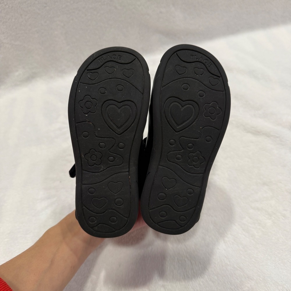 Kids Black Cat Mary Jane Shoes Hook Loop Strap Toddler Girl Size 10 - Picture 3 of 6